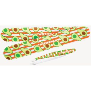 Tweezerman - Mini Slant Tweezer Avocado pincet + 2 Avocado vijltjes cadeau