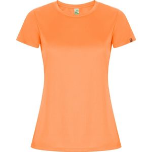 Fluorescent Oranje dames sportshirt korte mouwen 'Imola' merk Roly maat S