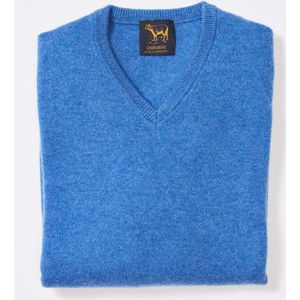Osborne Knitwear Trui met V hals - Sweater heren in Lamswol - Pullover Heren - River - S