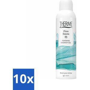 10 x Therme - Finn Sauna - Schuimende Douchegel - Verfrissend - Verzorgend - 200ml - Schuimende Douchegel - Therme Finn Sauna - Eucalyptus - Menthol - Wellness