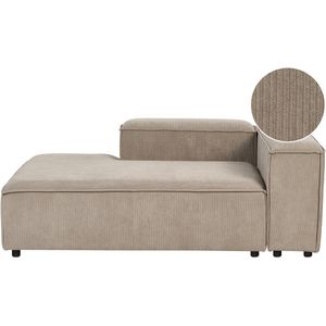 ARDAL - Chaise longue - Taupe - Rechtszijdig - Corduroy