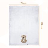 Be Mammy Babydeken - Dekbed - Kinderdeken - Wiegdeken - Dekentje Baby - 76 x 102 cm - Licht grijs - beer - BE-BE20-168-BBL