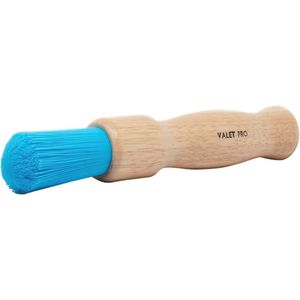 Chemisch resistente borstel met houten handvat voor velgenwerk en nitril handschoen