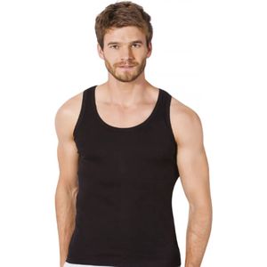 3 Pack Comfortabel Heren Onderhemd met Brede Banden-100% Katoen-Zwart-XL/2XL