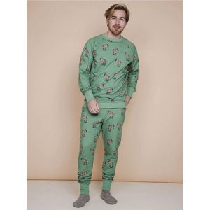 Snurk - Kids Sweater & Broek "Donkeys" - Groen - 4 jaar