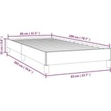 VidaXL Bedframe Stof Donkergrijs 80x200 cm