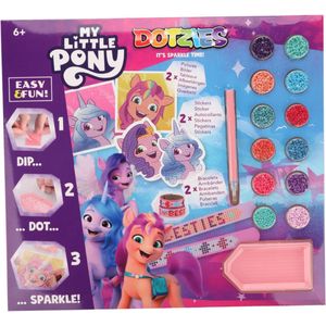 DIAMOND DOTZ - My Little Pony Megapack DOTZIES 6-delig - Diamond Painting - 2 Armbandjes, 2 Stickers, 2 Afbeeldingen 15x15 cm - 2.596 Dotz - Complete DIY Set Voor Kinderen Vanaf 6 Jaar - Roze/Paars