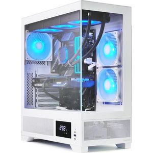 Gamdias Atlas M1 Aquarium Gaming Case Wit met Temperatuur Display - Game PC / Computer Behuizing - aRGB / RGB LED Verlichting - WHITE