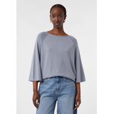 COMMA - Trui - Basaltgrijs - Losse Pasvorm - Driekwart Mouw