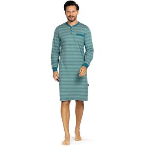 Comte - Heren nachthemd lange mouw - petrol gestreept - maat S