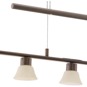 EGLO Tufara - Hanglamp - 5 Lichts - Donkerbruin - Beige, Wit