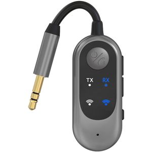 2-in-1 Bluetooth 5.3-transceiver, draadloze Bluetooth-adapter Geschikt voor AirPods, ondersteunt AirPods of hoofdtelefoons en bevat een 3,5 mm aux-aansluiting Geschikt voor audio Geschikt voor gebruik in het vliegtuig.