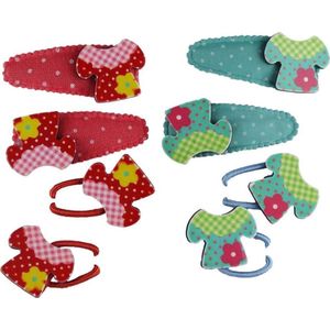 Jessidress Haarspeldjes Set Haar Elastieken Haarclip Barrette - Rood/Groen