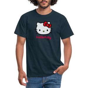 Hello Kitty Klassiek Portret Met Hello Kitty Tekst T-Shirt Heren