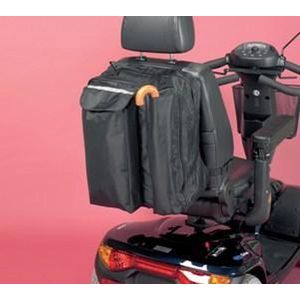 Opbergtas voor achteraan de scooter of rolstoel met wandelstokzakje