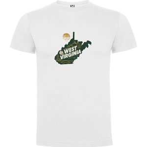 Wit Wanna have t-shirt voor de echte Amerika liefhebber USA de Amerikaanse staat West Virginia Print Full Color Maat S