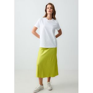 Jimmy Key Hoge Taille Midi Satijnen Rok