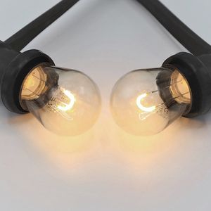 LumenXL lichtsnoer voor buiten 5 meter 15 fittingen - 1 watt 2650K U-vorm LED filament lampen - IP44 dimmer