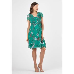 Zwangerschaps- en voedingsjurk Rebecca met bloemen print, groen