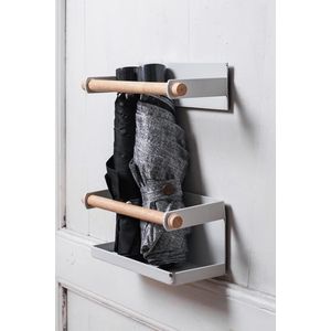 Parasolstandaard parapluhouder parapluhouder parapluopslag verstelbare parapluhouder stansvrij wandmontage, parasolhaak van ijzer voor lange korte paraplu hal thuis kantoor, wit