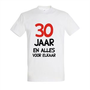 Verjaardagscadeau T-shirt ""30 jaar en alles voor elkaar"" - Vier in Stijl! 30 jaar verjaardag - T-shirt Wit - Maat L