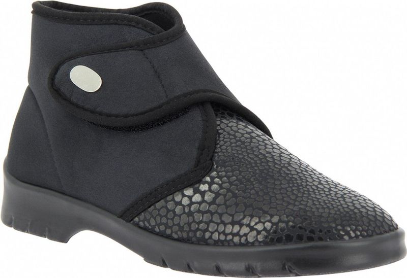 Varomed - Helsinki - Enkellaarsje - Zwart - Croco Stretchmateriaal