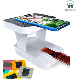 QPFO® Negatiefscanner 35mm – Mobiele Filmscanner met Gratis App – Dia en Fotoscanner – Positieve en Negatieve Scans – Wit