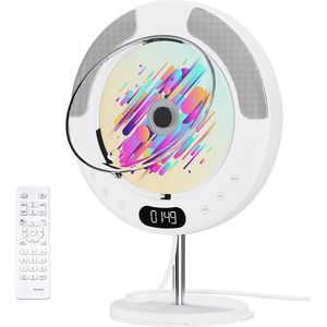 Draagbare CD-speler met Bluetooth en FM-radio - Multifunctionele wandmontage en desktop cd-speler met hifi-luidsprekers