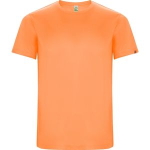 Fluorescent Oranje kinder unisex sportshirt korte mouwen 'Imola' merk Roly 16 jaar 164-176