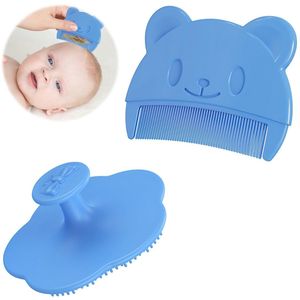Boraboi ® Zachte Baby Hoofdhuid Massageborstel met Siliconen Haarkam voor Pasgeborenen en Baby's, Set van 2 Stuks