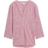 TOM TAILOR - Blouse - Roze/Wit - Wijde Blouse - Driekwart Mouw