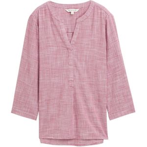 TOM TAILOR - Blouse - Roze/Wit - Wijde Blouse - Driekwart Mouw
