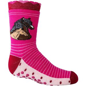 Kindersokken 23-26 | antislip zooltjes | badstof voering | kleur roze | thema paarden | happy socks printjes | vrolijke sokken | grappige sokken | 3 paar voordeelbundel
