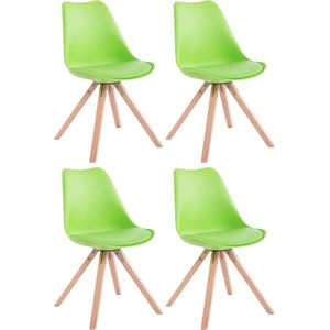 Eetkamerstoelen modern - Groen - Zithoogte 48cm - Kuipstoel - Woonkamerstoelen - Bezoekersstoel - Keukenstoelen - Set van 4