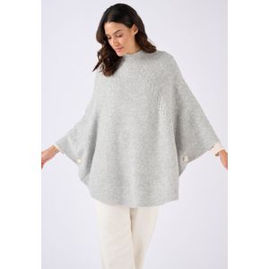Damart - Kabelgebreide Thermolactyl poncho - Dames - Grijs - T.UNIQUE
