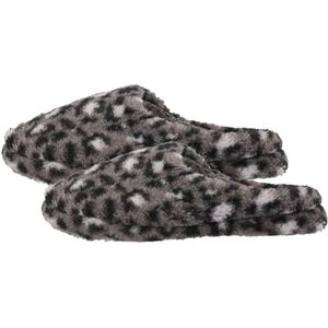 Apollo Instap kindersloffen - donkergrijs - luipaard print - pantoffels - maat 37/38