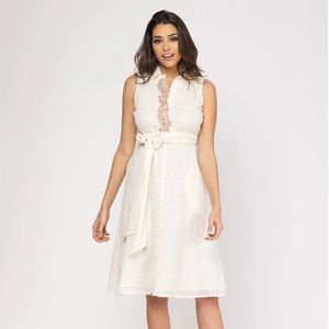 NIZA - Midi-jurk mouwloos/ Creme