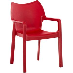 Stijlvolle stoel Rood - Met rugleuning - Voor thuis of op de beurs - Zithoogte 46cm