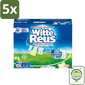 5 x Witte Reus - Wasmiddel - Poeder - Fris & stralend wit - 17 Wasbeurten - 850 gr - Grootverpakking - Waspoeder - Witte Was - Vlekverwijderaar - Krachtige Was - Hygiënisch Was