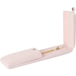 Fluwelen Ketting Doos - Roze Dubbele Open - Lange Ketting Case - Rechthoek Sieraden Display - Geschenkdoos voor Verjaardag - Engagement Bruiloft - Juwelen Organizer - Thuis Opbergbenodigdheden .