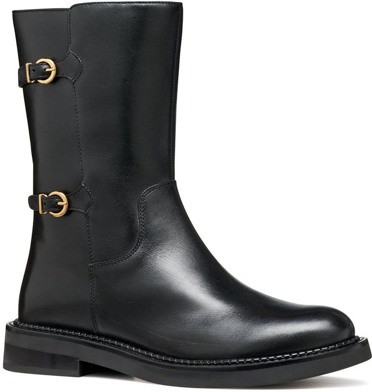 Geox - Serilda - Enkellaarsjes - Zwart - Leer