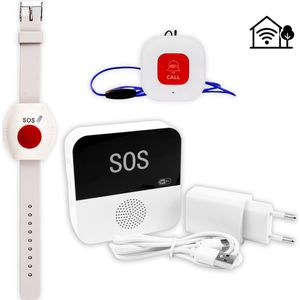Alarmknop Set Basis (AHO) – Basisstation, Alarmknop en Alarm horloge – Personenalarmering - Senioren Alarm - Alarmknop voor ouderen - SOS knop - Geen abonnement