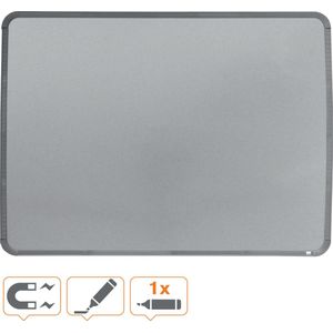 Nobo Klein Magnetisch Whiteboard met Smal Zilverkleurig Frame 58x43cm - Zilver