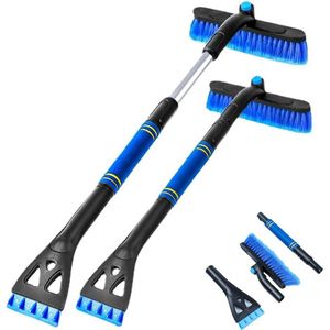 Retractable Ice Scraper for Car - 90 cm Car Cleaning Brush with Snow Brush - Foam Handle for Car Truck .