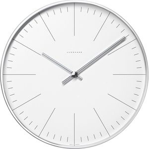 Junghans Max Bill wandklok 374/7002.00 - 22 cm - Radiogestuurde klok - radiocontrolled wandklok - aluminium - luxe - cadeautip