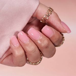 BIMA Nails - Soft Gel Press-On nagels - Roze Short Square - Plaknagels met lijm - Zelfklevende nepnagels - Bubblegum - 30 stuks (15 maten)