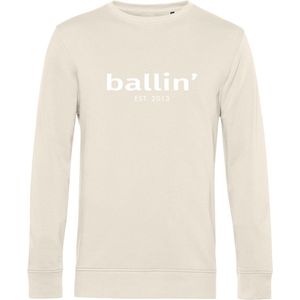 Heren Sweaters met Ballin Est. 2013 Basic Sweater Print - Beige - Maat L