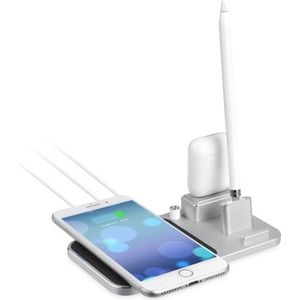 3 in 1 Oplader - Zilver - Draadloos 3 in 1 Houder