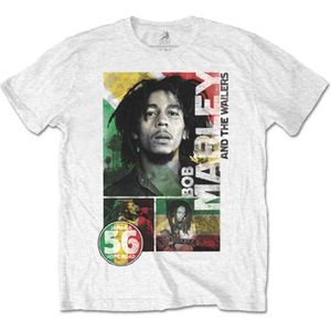 Bob Marley - 56 Hope Road Rasta Heren T-shirt - M - Wit