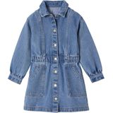Jeansjurk - Middenblauw - Jurk voor Meisjes - 100% Katoenen Denim